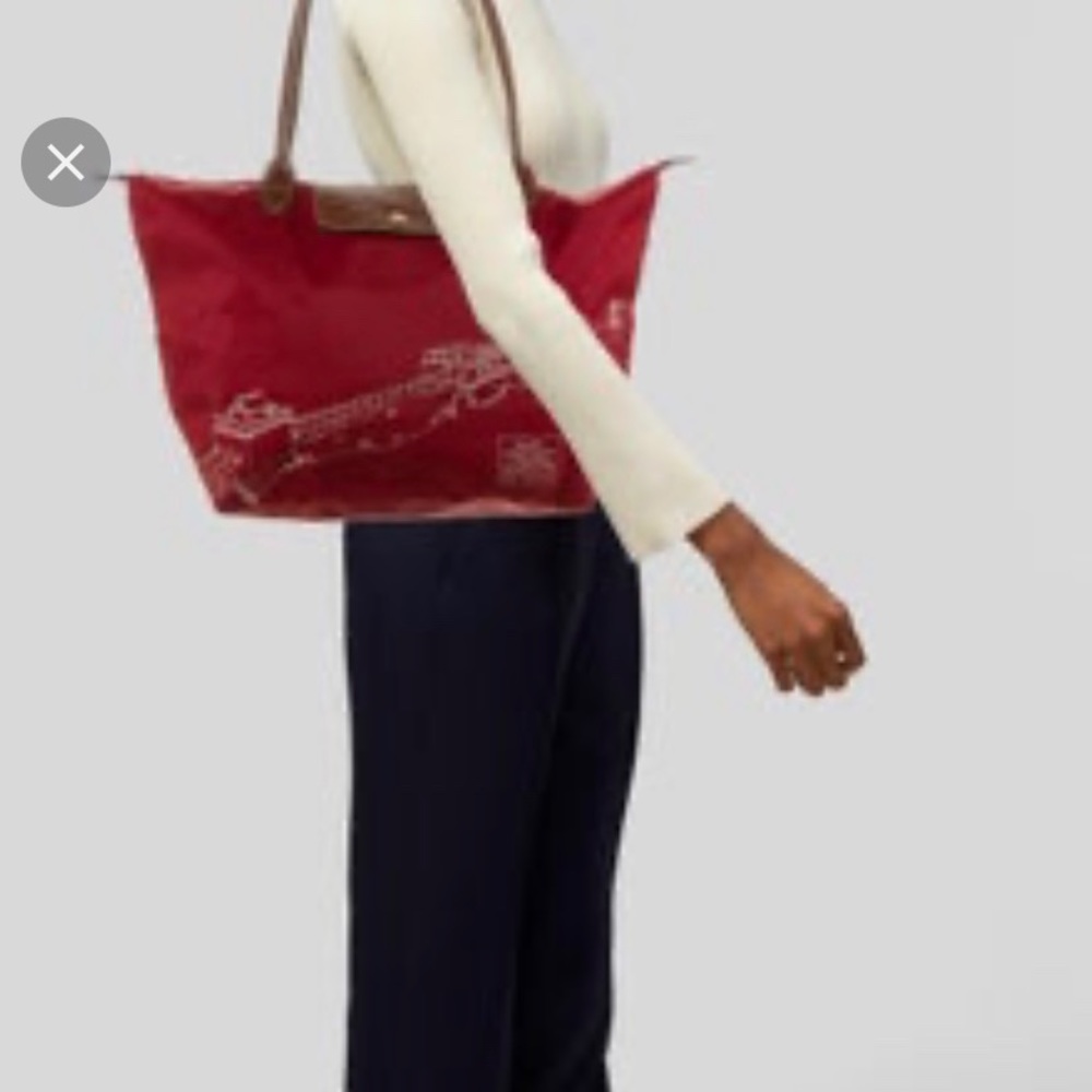 SOLD - LONGCHAMP MUSTARD GOLD GREAT WALL CITY LMTD CHINA Tote RARE LUX Lrg - Picture 11 of 16